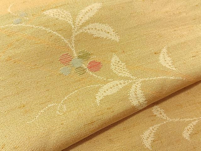 平和屋着物▽上質な紬 単衣 南天文 正絹 逸品 BAAU3486hj