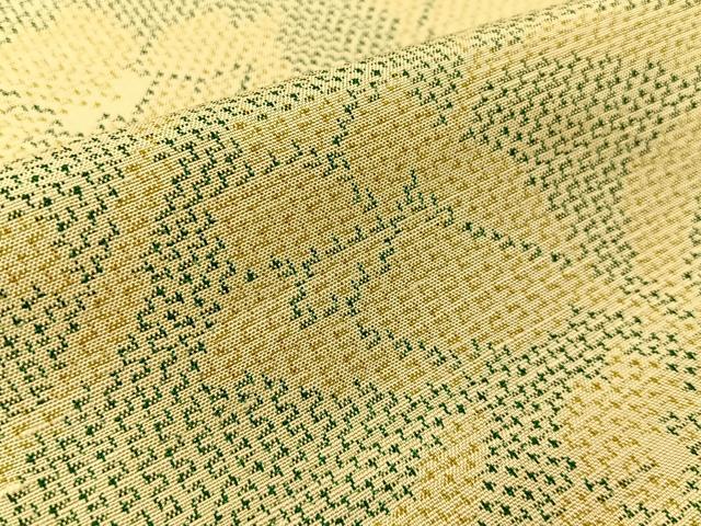 平和屋着物▽上質な紬 単衣 草花文 正絹 逸品 BAAU3492hj