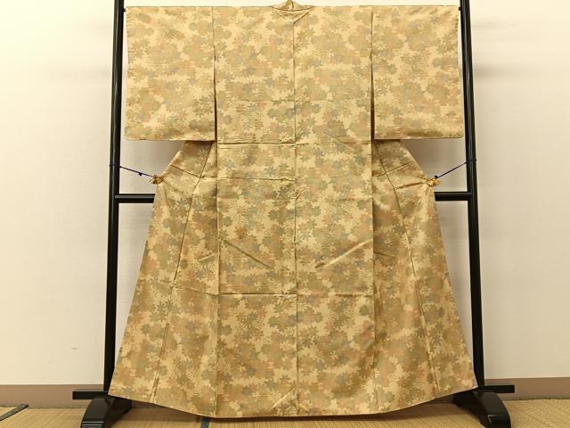 平和屋着物■本場大島紬 菊楓文 正絹 逸品 BAAU3525hj