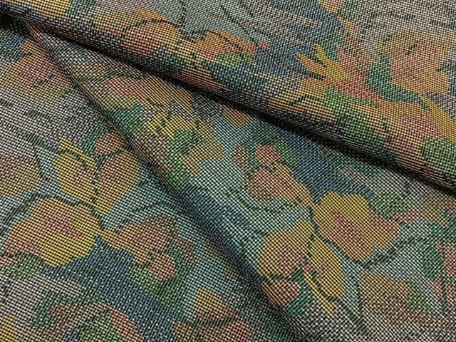平和屋着物●本場大島紬 7マルキ 草花文 正絹 逸品 未使用 BAAU3641hj