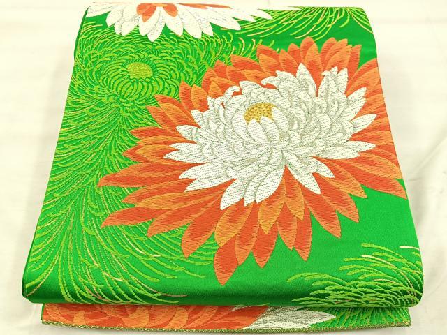 平和屋着物◎六通柄袋帯 唐織 乱菊 金銀糸 正絹 逸品 BAAU4209mz