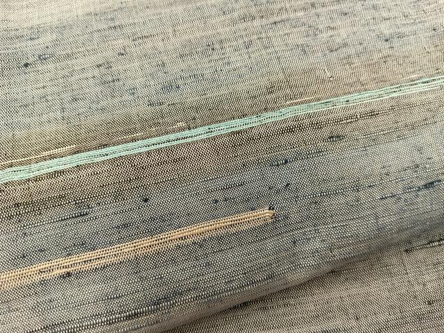 平和屋着物▽訪問着 単衣 紬地 横段文 正絹 逸品 BAAU4291mz