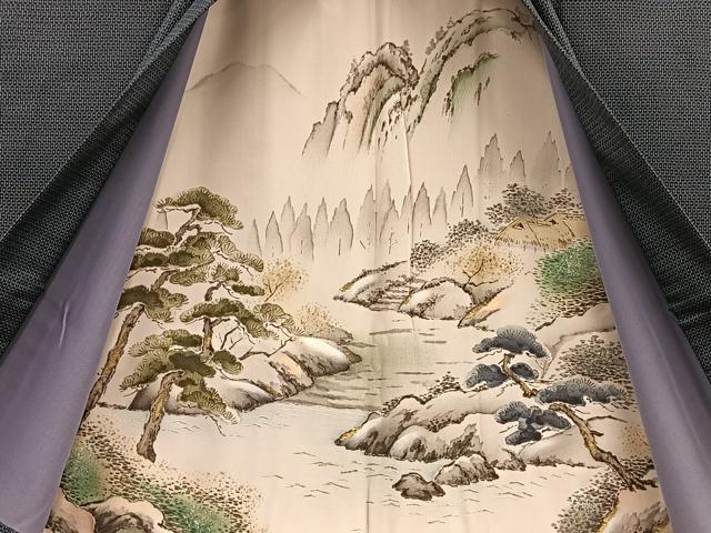 平和屋着物●男性 本場大島紬 アンサンブル 100亀甲 総詰め 長羽織 正絹 逸品 BAAU4645gt