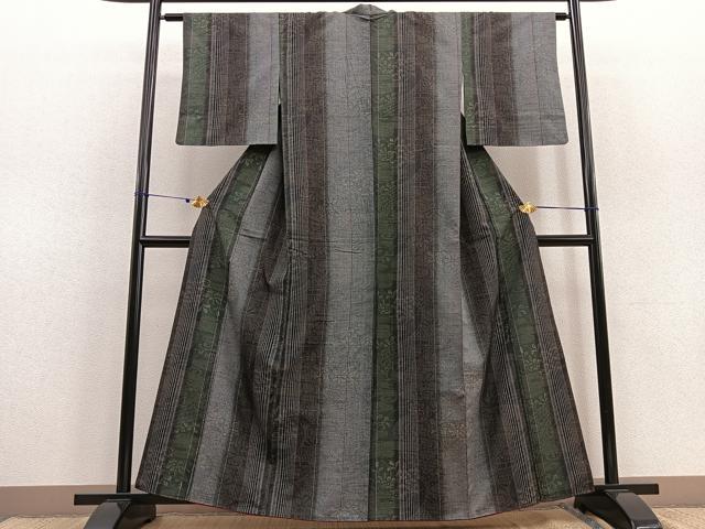 平和屋着物●上質な紬 流水花間道 正絹 逸品 BAAU4661gt