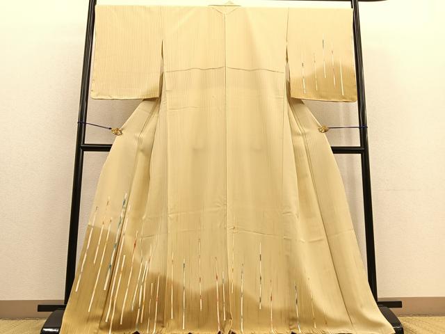 平和屋着物●訪問着 ロング丈 竹 暈し染め 正絹 逸品 未使用 BAAU4671gt