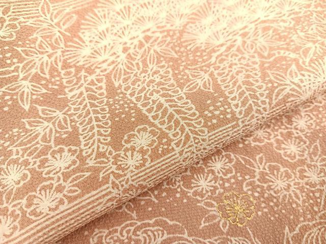 平和屋着物●上質な小紋 流水花松文 金彩 正絹 逸品 BAAU4674gt