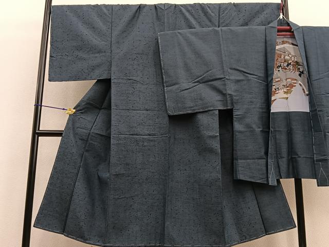平和屋着物●男性 髭紬 羽織セット 正絹 逸品 未使用 BAAU4676gt
