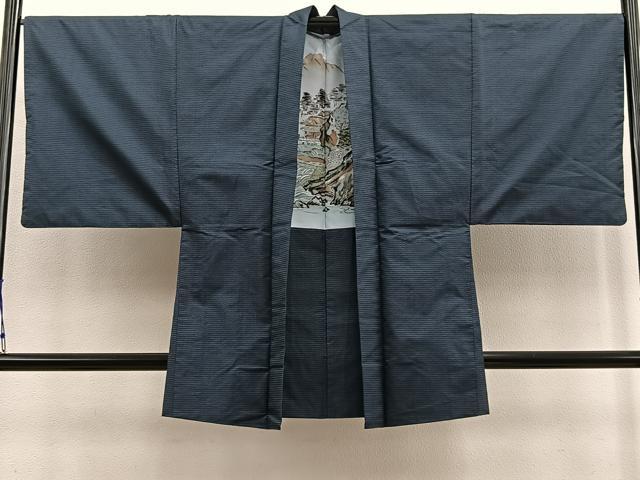 平和屋着物∞男性 本場大島紬 長羽織 100亀甲 総詰め 正絹 逸品 BAAU4686gt