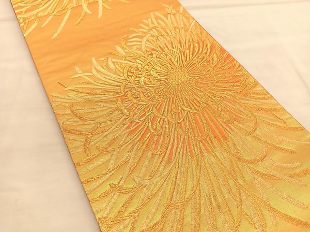 平和屋着物◎六通柄袋帯 乱菊 金糸 正絹 逸品 BAAU4910hv