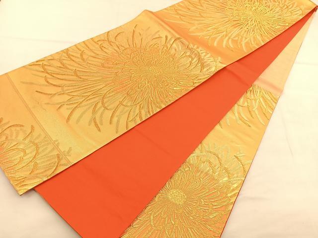 平和屋着物◎六通柄袋帯 乱菊 金糸 正絹 逸品 BAAU4910hv