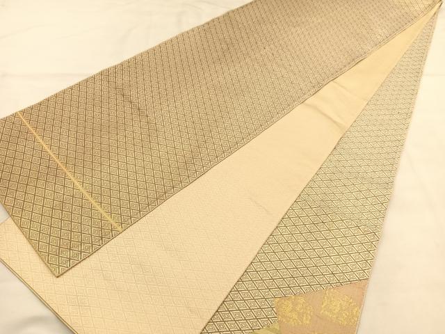 平和屋着物●佐賀錦 西陣 河村織物謹製 河村つづれ 太鼓柄袋帯 花兎花唐草文 金糸 正絹 逸品 BAAU4967hv