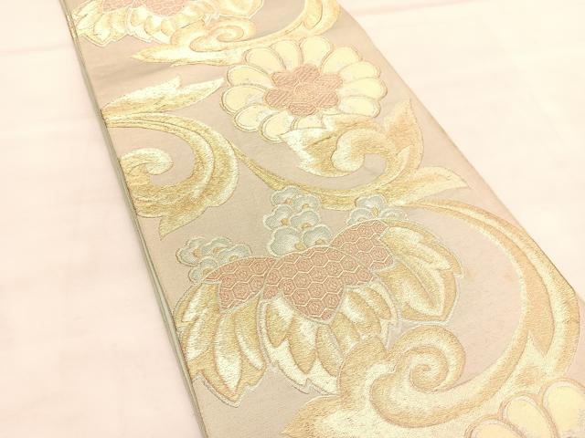 平和屋着物◎六通柄袋帯 桐花唐草文 金銀糸 正絹 逸品 BAAU5028hv