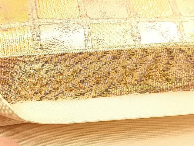 平和屋着物◎六通柄袋帯 淋巴つづれ織 石壁文様 金糸 正絹 逸品 BAAU5058hv