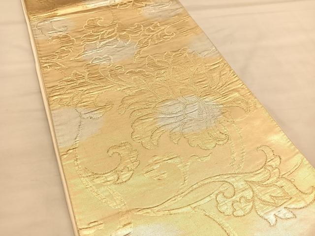 平和屋着物◎六通柄袋帯 花唐草文 金糸 正絹 逸品 BAAU5103hv