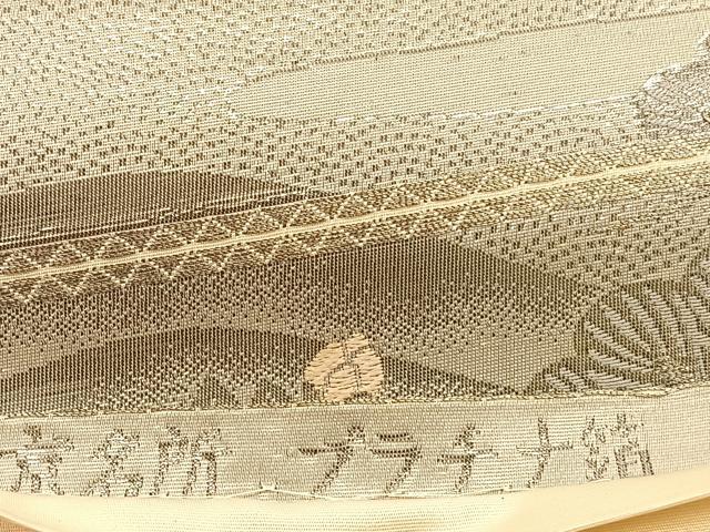 平和屋着物◎六通柄袋帯 唐織 京名所 プラチナ箔 正絹 逸品 BAAU5109hv