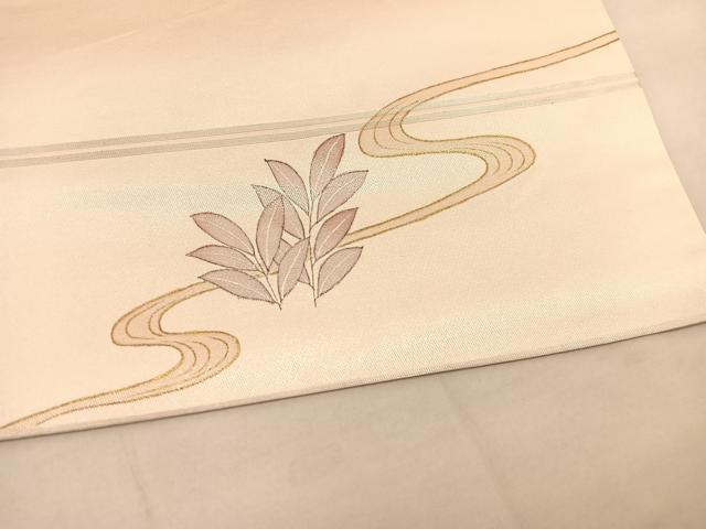 平和屋着物◎太鼓柄袋帯 作家物 御所解花文 金彩 引箔 正絹 逸品 BAAU5182hv