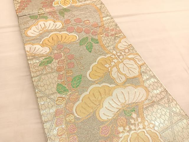 平和屋着物◎佐賀錦 六通柄袋帯 桐松花文 金銀糸 正絹 逸品 BAAU5233hv