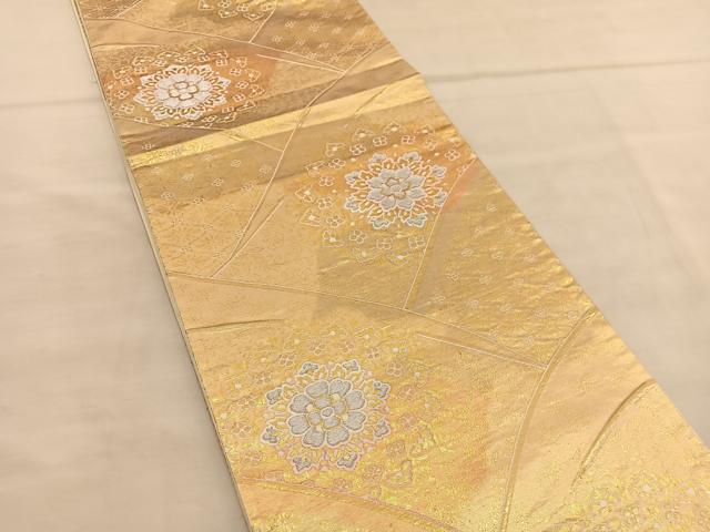 平和屋着物◎六通柄袋帯 唐織 宝相華 金銀糸 正絹 逸品 BAAU5286hv