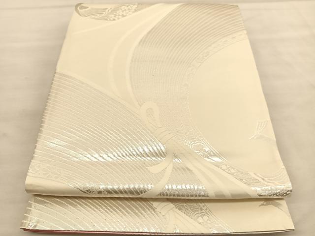 平和屋着物◎両面 六通柄袋帯 唐織 孔雀 金銀糸 正絹 逸品 BAAU5287hv