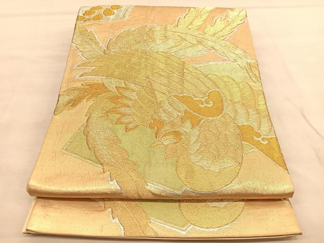 平和屋着物◎六通柄袋帯 鳳凰 金銀糸 正絹 逸品 BAAU5440hv