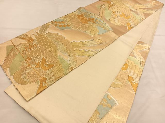 平和屋着物◎六通柄袋帯 鳳凰 金銀糸 正絹 逸品 BAAU5440hv