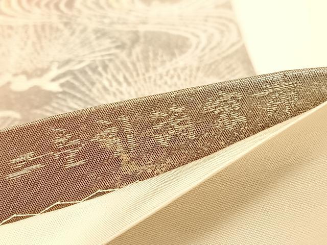 平和屋着物◎六通柄袋帯 京洛錦 浜松文 二重引箔 金銀糸 正絹 逸品 BAAU5477hv