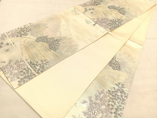 平和屋着物◎六通柄袋帯 北山 金銀糸 正絹 逸品 BAAU5608hv
