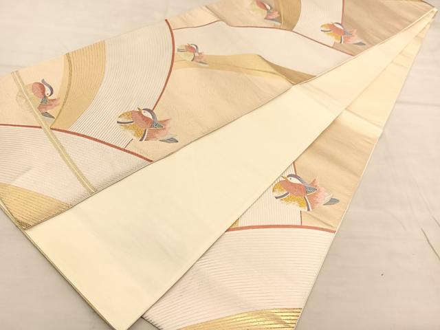 平和屋着物◎六通柄袋帯 唐織 桃山錦波 九百錦 金糸 正絹 逸品 BAAU5650hv