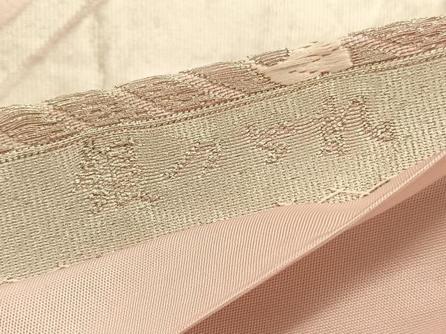 平和屋着物◎六通柄袋帯 唐織 銀つづれ 孔雀 金銀糸 正絹 逸品 BAAU5722hv
