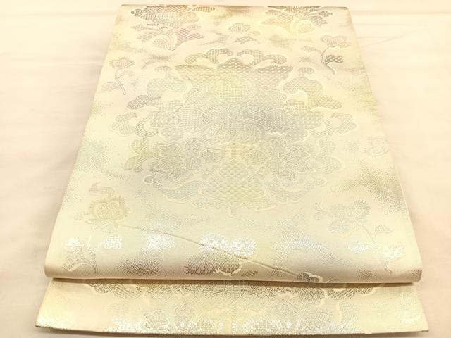 平和屋着物◎六通柄袋帯 枝花文 金銀糸 正絹 逸品 BAAU5752hv