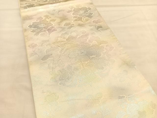 平和屋着物◎六通柄袋帯 枝花文 金銀糸 正絹 逸品 BAAU5752hv