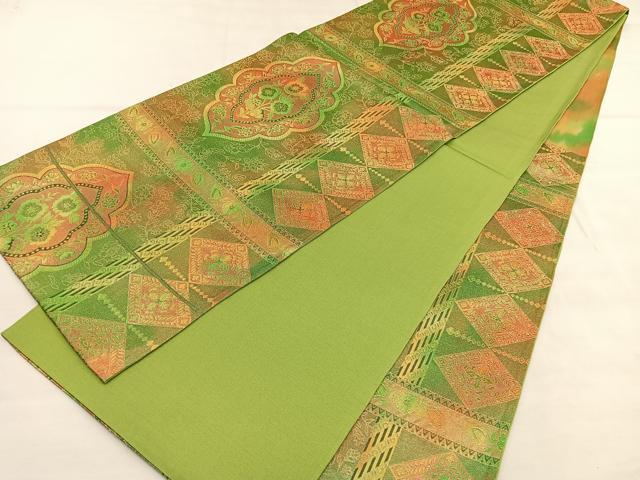 平和屋着物◎六通柄袋帯 菱花文 正絹 逸品 BAAU5763hv
