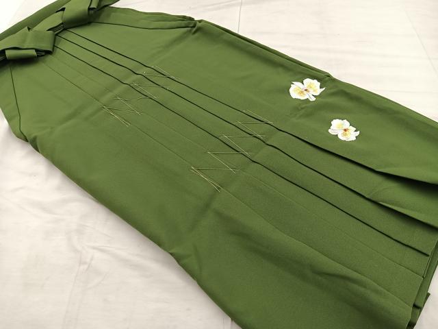 平和屋着物●女性 行灯袴 総刺繍 草花文 洗える着物 未使用 BAAU5802mz