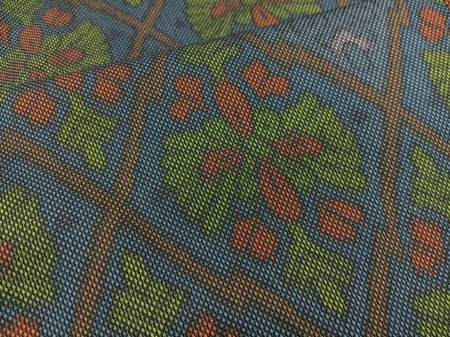 平和屋着物■上質な紬 幾何学文様 正絹 逸品 BAAU5918mz