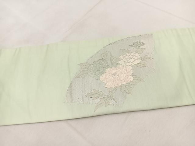 平和屋着物◎九寸名古屋帯 唐織 地紙流水牡丹文 金銀糸 正絹 逸品 BAAU6059yc