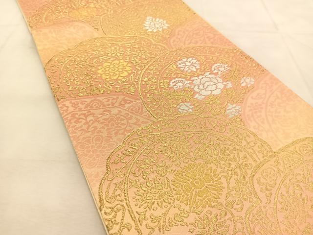 平和屋着物◎六通柄袋帯 更紗青海波 金銀糸 正絹 逸品 BAAU6185yc