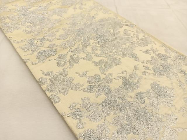 平和屋着物◎六通柄袋帯 草花文 金銀糸 正絹 逸品 BAAU6227yc