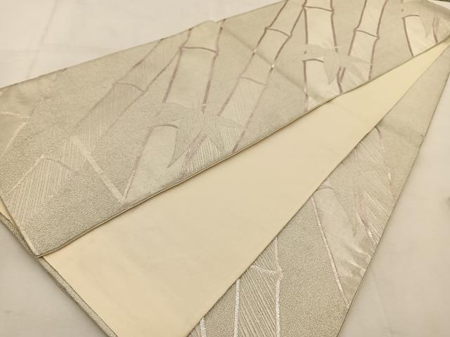 平和屋着物◎六通柄袋帯 竹林 銀糸 正絹 逸品 BAAU6301yc