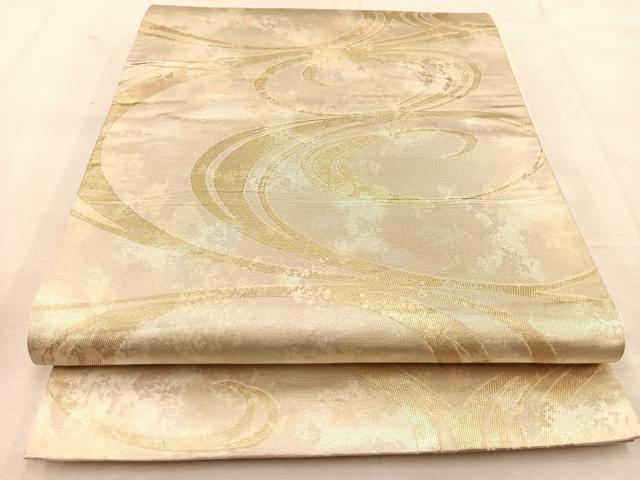 平和屋着物◎六通柄袋帯 流水文 金銀糸 引箔 正絹 逸品 BAAU6349yc