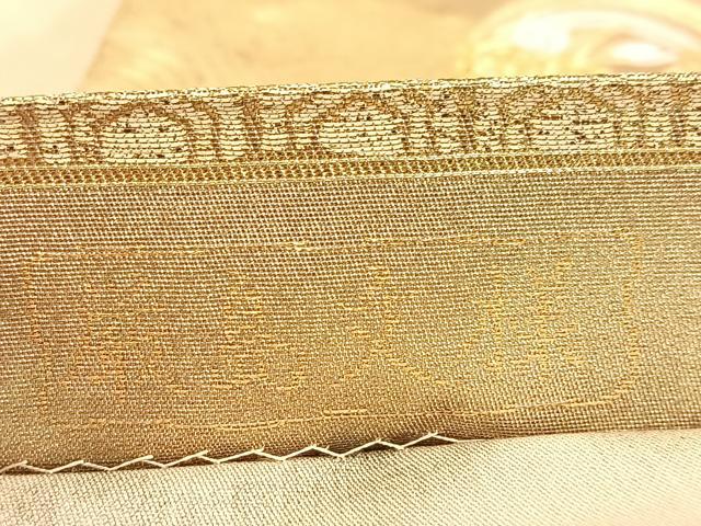平和屋着物◎六通柄袋帯 唐織 厳島文様 雪輪と草花の丸 金銀糸 引箔 正絹 逸品 BAAU6388yc