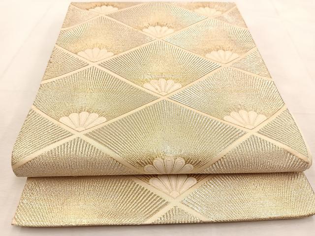 平和屋着物◎六通柄袋帯 唐織 錦繍 菱松文 金銀糸 正絹 逸品 BAAU6389yc