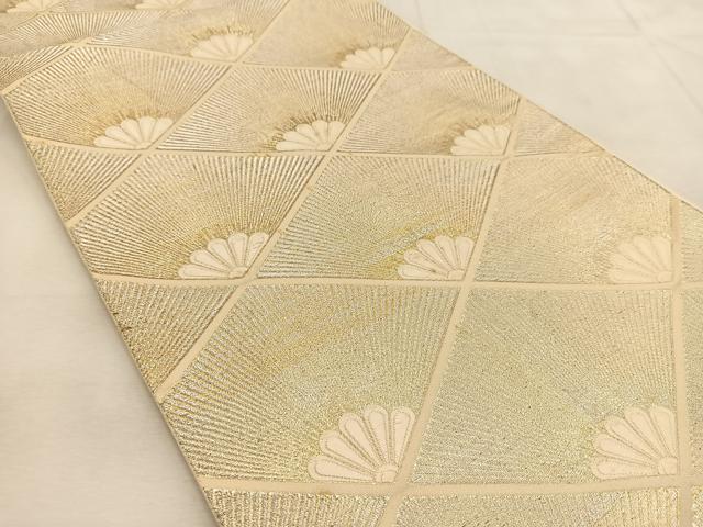 平和屋着物◎六通柄袋帯 唐織 錦繍 菱松文 金銀糸 正絹 逸品 BAAU6389yc