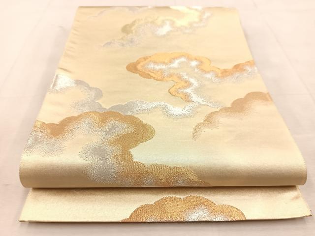 平和屋着物◎六通柄袋帯 雲重ね文 金銀糸 正絹 逸品 BAAU6405yc