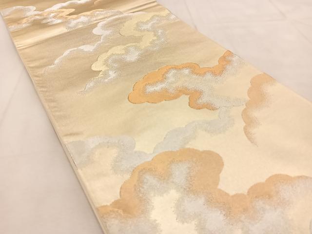 平和屋着物◎六通柄袋帯 雲重ね文 金銀糸 正絹 逸品 BAAU6405yc