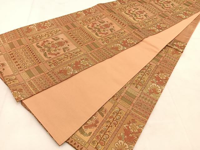 平和屋着物◎六通柄袋帯 宝相華 正絹 逸品 BAAU6438yc