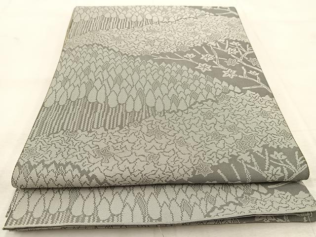 平和屋着物◎両面 全通柄 本袋帯 筑趣錦 樹林文 正絹 逸品 BAAU6574yc