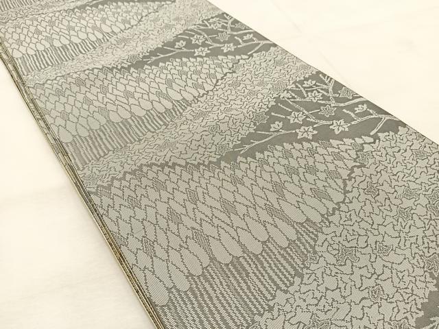 平和屋着物◎両面 全通柄 本袋帯 筑趣錦 樹林文 正絹 逸品 BAAU6574yc
