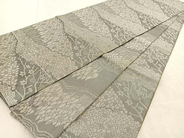 平和屋着物◎両面 全通柄 本袋帯 筑趣錦 樹林文 正絹 逸品 BAAU6574yc