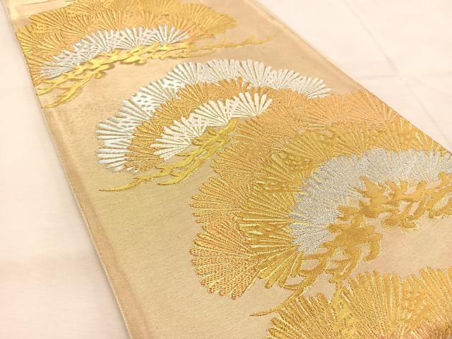 平和屋着物◎六通柄袋帯 唐織 笠松 金銀糸 正絹 逸品 BAAU6657yc