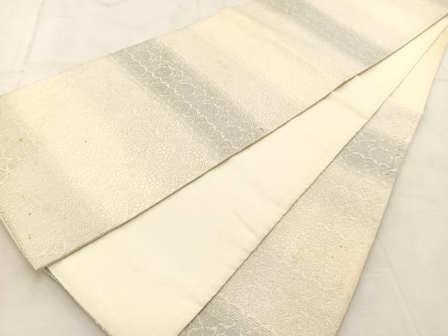 平和屋着物●六通柄袋帯 唐織 更紗横段文 正絹 逸品 BAAU6658yc